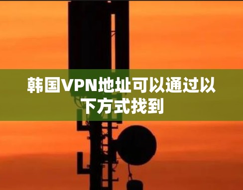 韩国VPN地址可以通过以下方式找到 韩国VPN地址可以通过以下方式找到