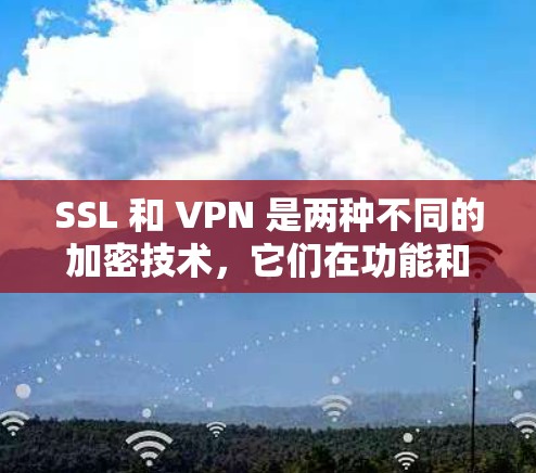 SSL 和 VPN 是两种不同的加密技术,它们在功能和应用场景上有显著的区别。以下是对它们的详细对比 SSL 和 VPN 是两种不同的加密技术,它们在功能和应用场景上有显著的区别。以下是对它们的详细对比