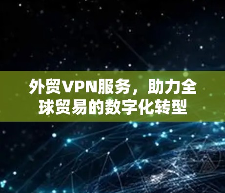 外贸VPN服务,助力全球贸易的数字化转型 外贸VPN服务,助力全球贸易的数字化转型