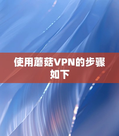 使用蘑菇VPN的步骤如下